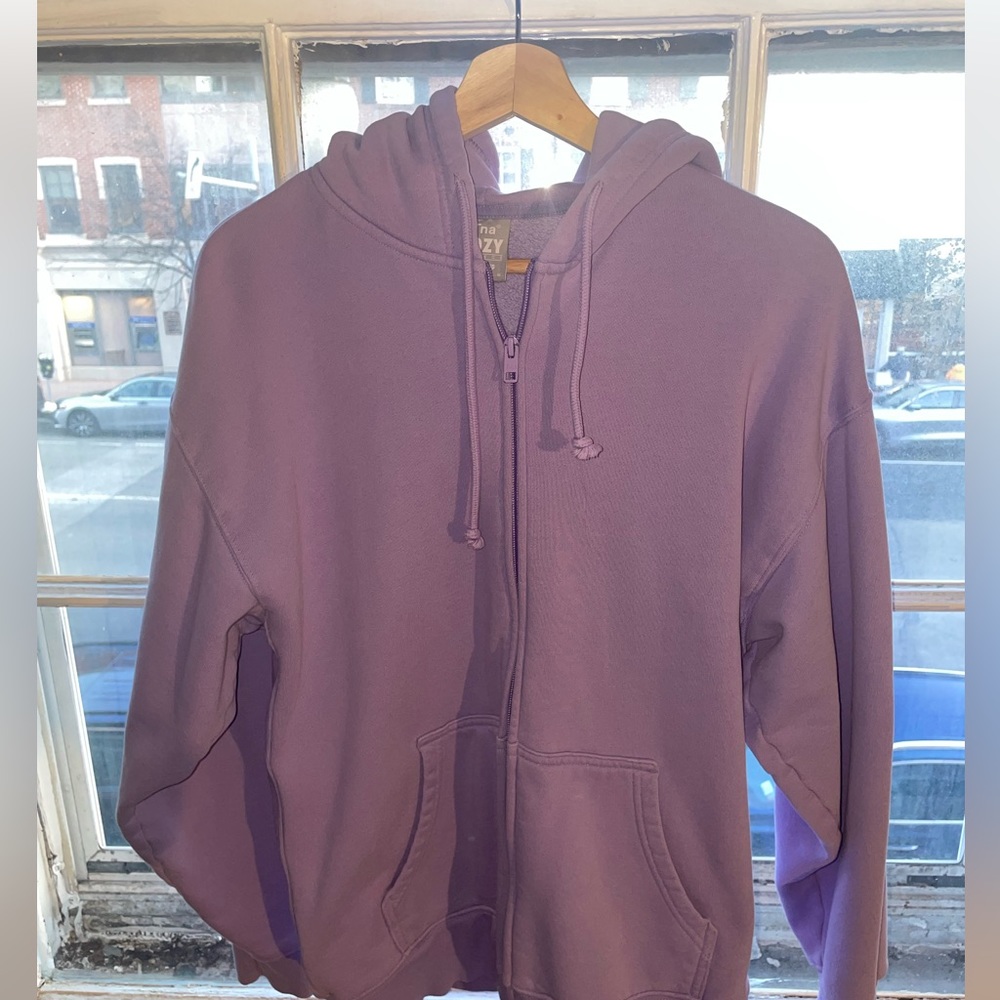 Aritzia Tna Cozy Boyfriend Fleece Zip Up